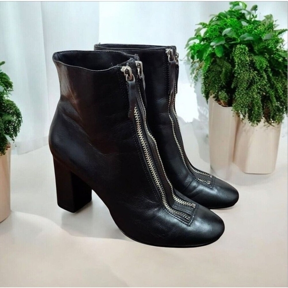 Schutz womens black leather zip bootie size 7 - Picture 14 of 14